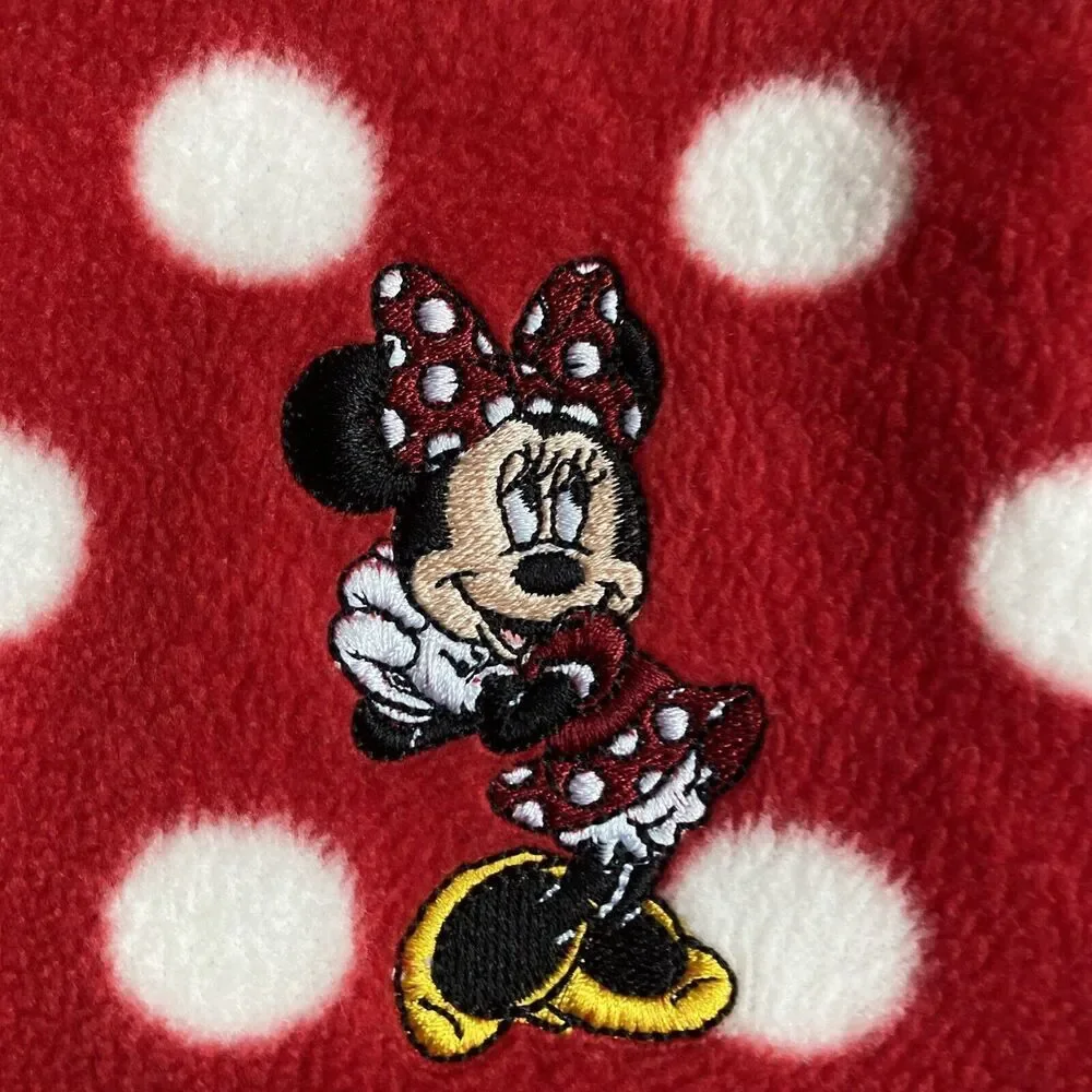 Disney Parks Minnie Mouse Fleece Red/White Polka Dot Girls Medium